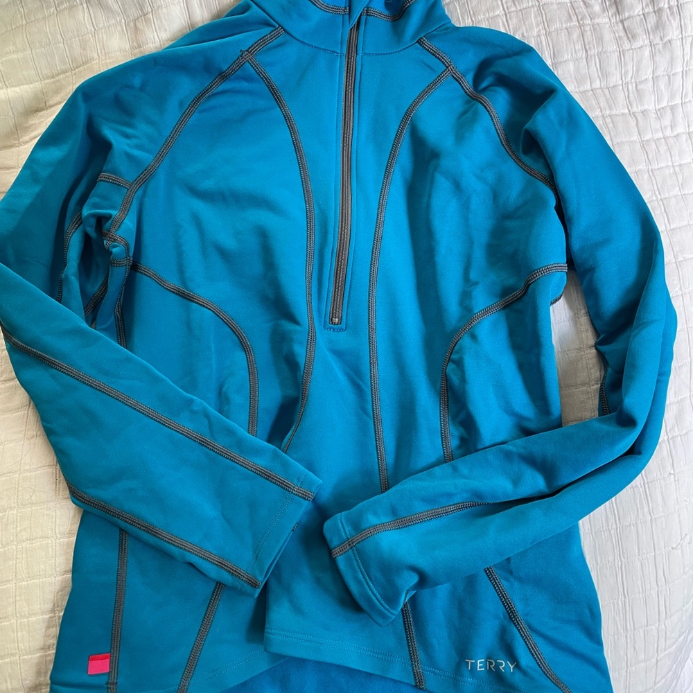 Terry wanderer jersey size S in methyl blue.